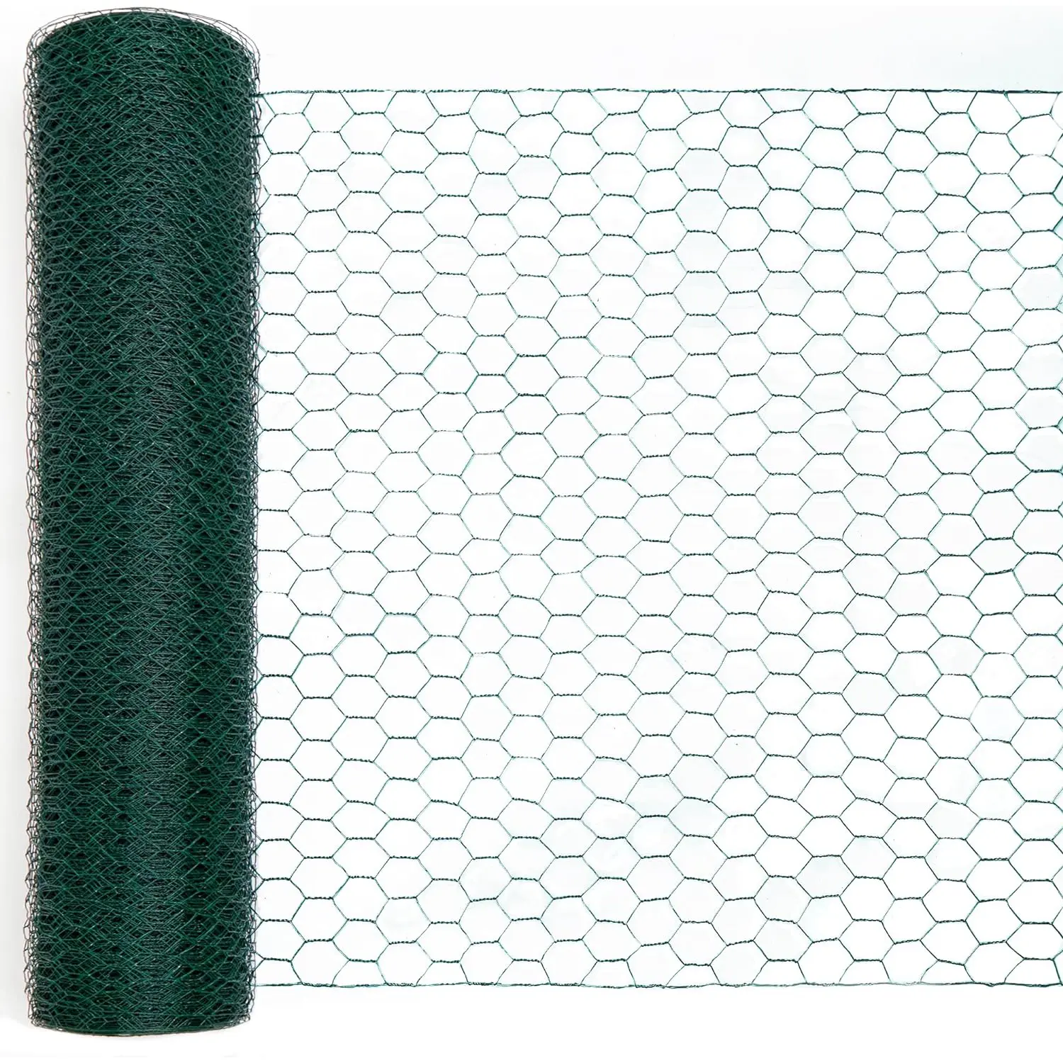 HITTITE Anti-Rust PVC Coated Galvanized Steel Chicken Wire Hexagonal Metal Netting, 18/24/36/48in(H)x100ft(L) & 39in(H)x46/85/128/168ft(L) for Home Pest Control, Goose Fencing, Cabinet & Window Protection, Pest Control Netting