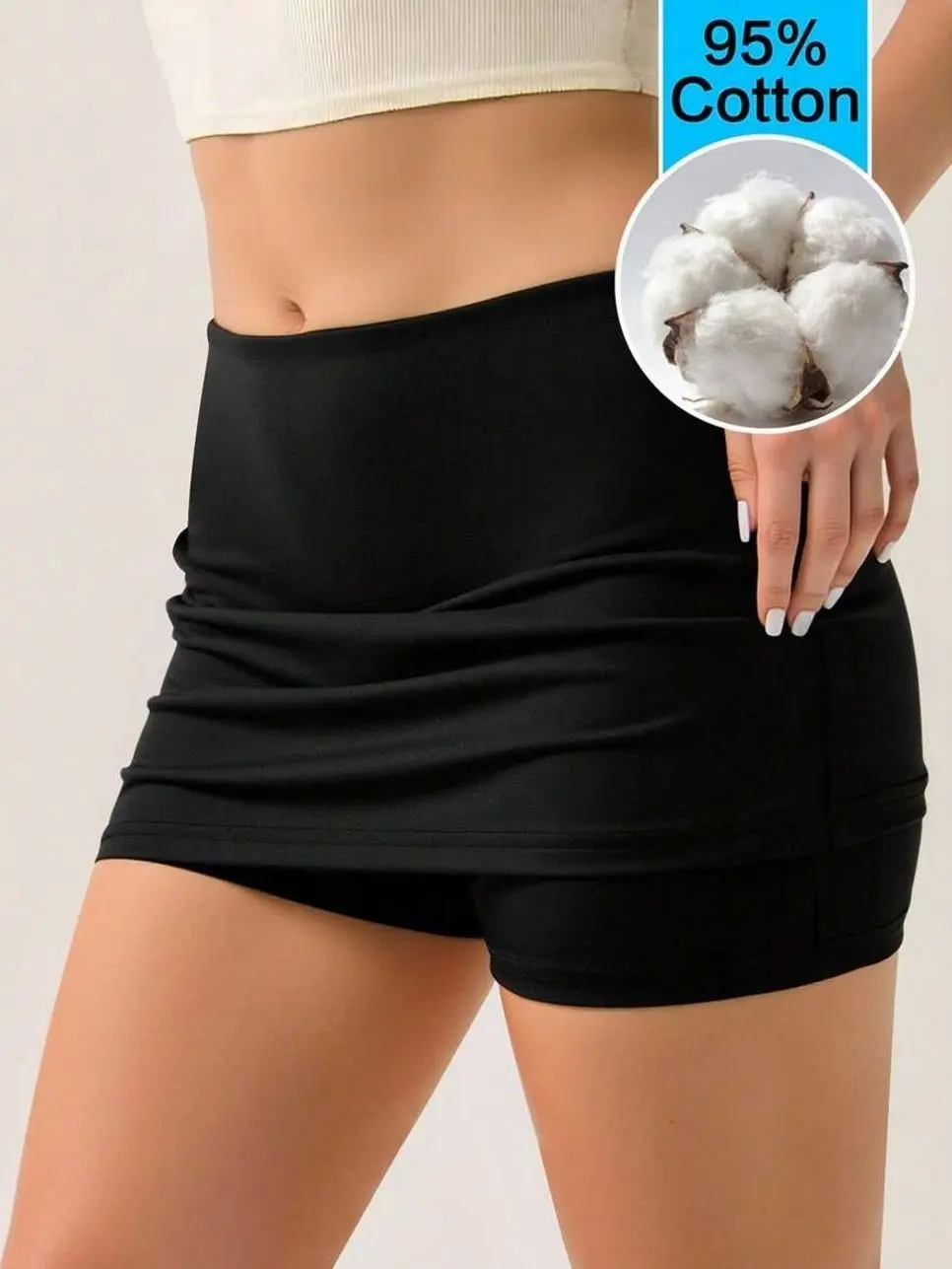 INAWLY Solva Women's Black Pleated Casual Pencil Skirt