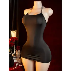 [Sensual Lingerie] Midnight Charm Sexy Lingerie |     Hip Hugging Short Skirt, Uniform, Passion, Strap, Tight Suspender Skirt