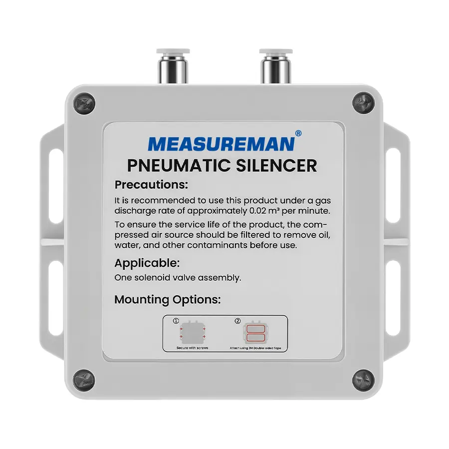 Pneumatic Silencer 1/4" Inlet Double Solenoid Valve 10-30dB Noise Reduction Muffler for Air Compressors & Pneumatic Equipment