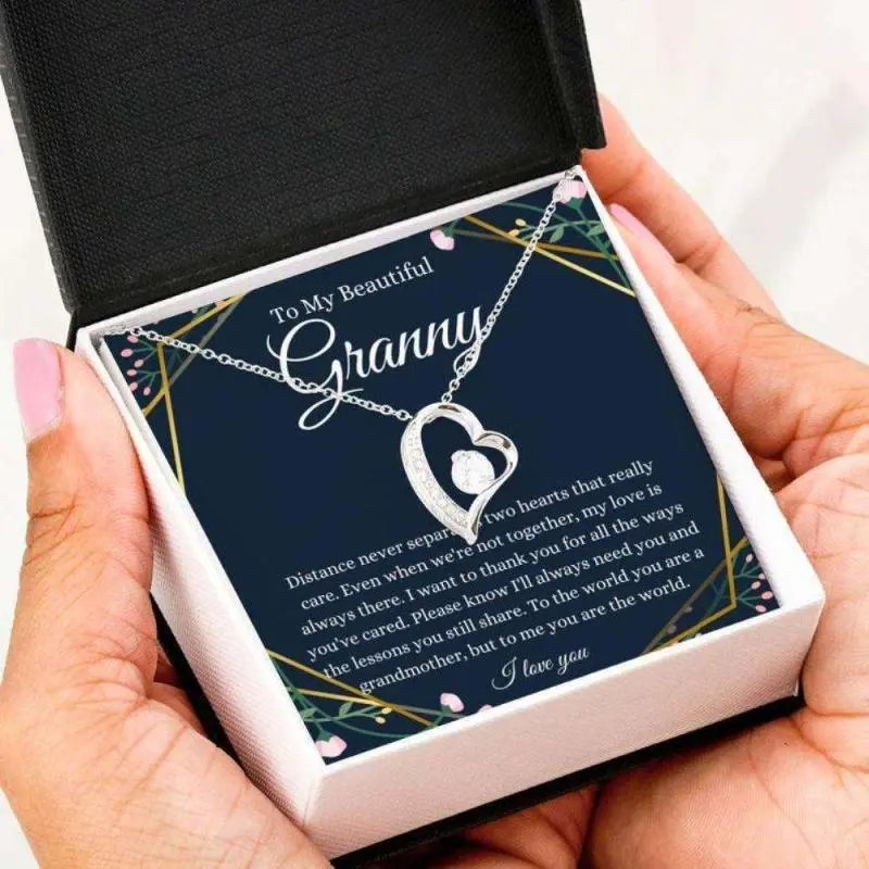 Grandmother Necklace, To My Granny Necklace, Gift For Grandmother From Granddaughter Grandson, Jewelry Message Card, Necklace Gifts For Birthday, Anniversary, Christmas Day, Thanksgiving 610