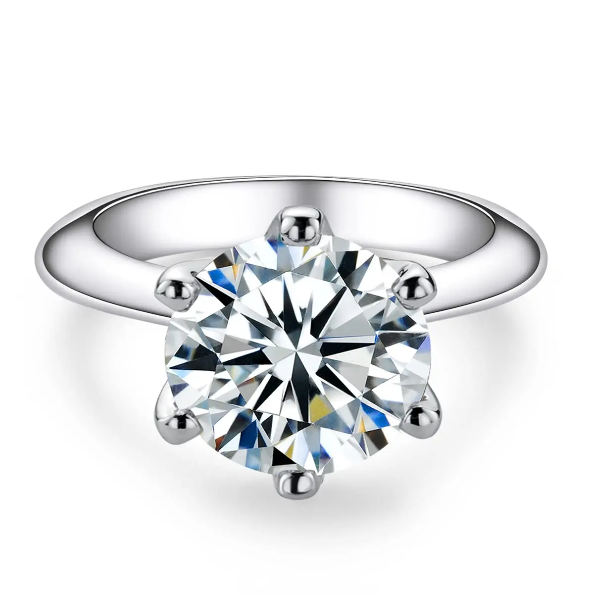 Women's 1.5 Carat D-E Color Round Cut Zircon Silver Solitaire Ring - Dainty Engagement Band, Handcrafted Elegant Diamond Alternative, Meaningful Anniversary Gift Jewelry for Her, Dainty Engagement Ring, Meaningful Gifts, Elegant Rings