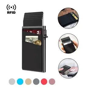 RFID Blocking 2025 summer   Carbon Fiber Metal Wallets for Credit Card Holder Money Clip Minimalist