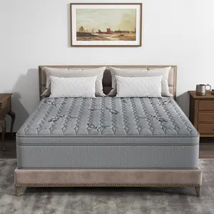 MULINATURE 2026 New Hybrid Mattress 12" 14" – Memory Foam & Pocket Springs, Medium Firm Ergonomic Mattress Comfort Body Support Pressure Relief with Lumbar Support Motion Isolation home room hotel Gray Bed in a Box