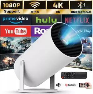 2026 Upgraded Smart Projector with Wi-Fi 6 & Bluetooth 5.4, 1080P 4K Support Full HD, Auto Keystone 360° Portable Home Cinema Mini Projector for iOS/Android