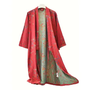 Plus Size Bathrobe Spring Summer Lightweight Solid Color Gauze Quick-Drying Water-Absorbent Robe for Swimming Beach Vacation Adult Pajamas Outerwear Gift