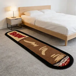Creative Cigar Long Rug, Fashionable Bedroom Bedside Decor Mat, Trendy Living Room Hallway Area Rug, Soft Comfortable Washable Carpet, Bedroom Rugs