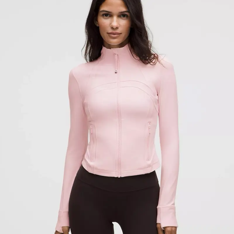 Lululemon Define Cropped Nulu Jacket | Solid Blissful Pink Top for Sporty Chic Style and Versatile Layering, Cropped Jacket, Wearing Alone