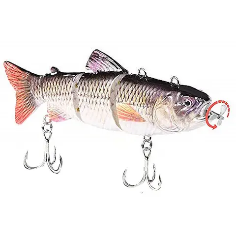 Robotic Swimming Fishing Electric Lures, Usb Rechargeable Lure, LED Light Wobbler, Flashy Swimmer Lure, Multi Jointed Swimbaits Hard Lures, Fishing Tackle, Fishing Equipment, Fishing Stuff