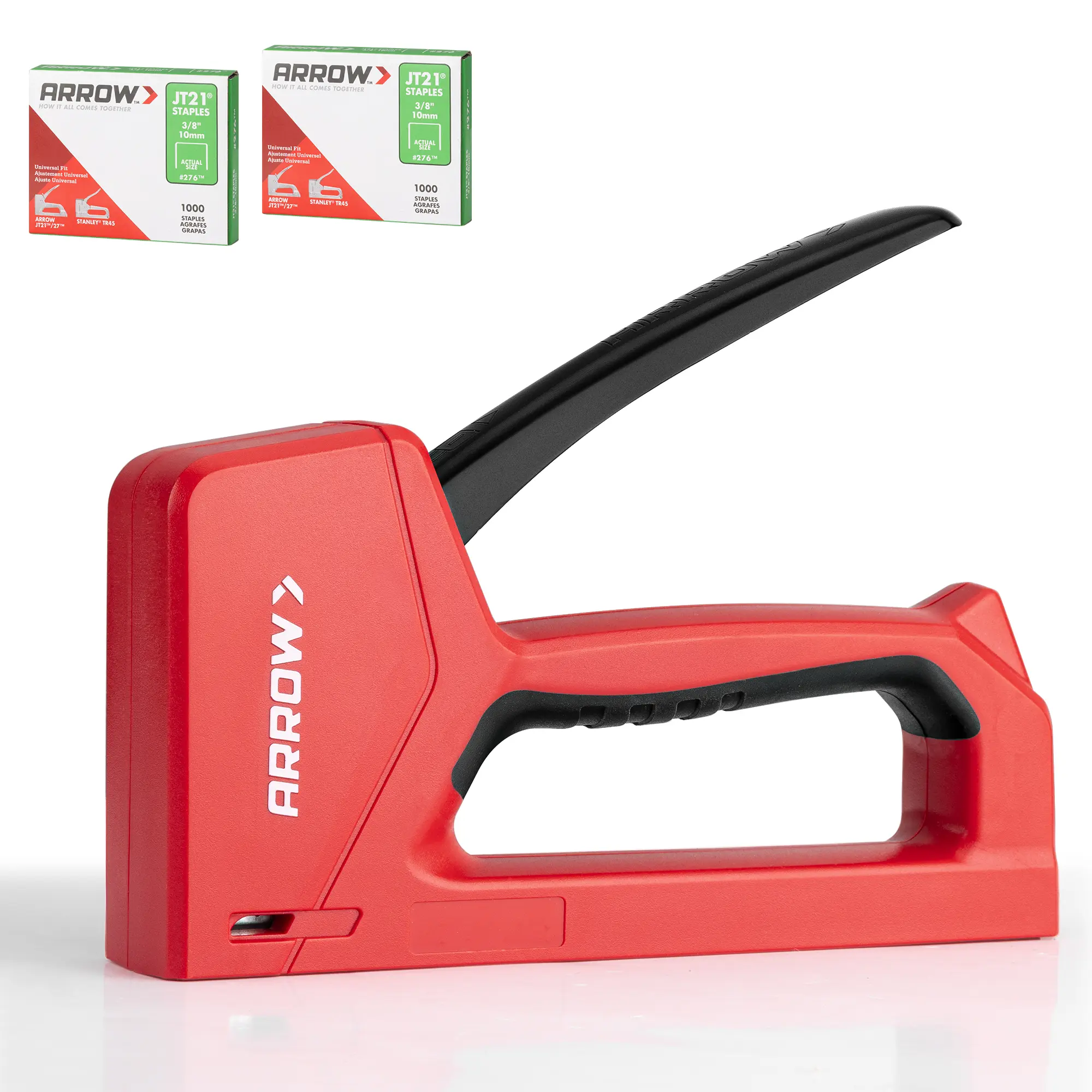 #backtoschool Arrow Light Duty Staple Gun with Safety Lock Function, Upholstery Stapler Gun with 2000 3/8'' JT21 Staples, JT27P Staple Gun for Wood, Material Repair, Furniture Decoration, Crafts and DIY