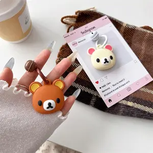 Cute little bear bell protective case suitable for AirTag anti loss device Accessories