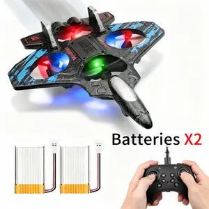 Remote Control Jet Fighter Plane Jet Toy for Kids 360° Stunt Flips, Colorful LED Lights, lightweight Easy RC Drone Toy for Beginners child boy