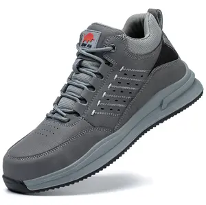 Composite Toe Safety Shoes for Men Women Lightweight Work Sneakers Leather Construction Work Shoes