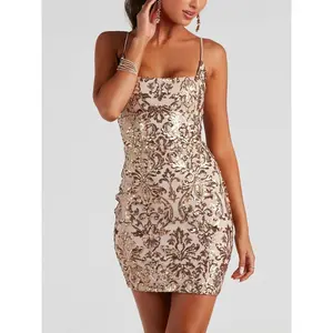LikeMyChoice Sequined Sling Slim Fit Mini Dress Casual Womenswear prom 2025 dresses Formal Gorgeous