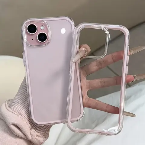 Soft TPU Protective Smartphone Casing for iPhone 16 Plus/16/15/14 Plus/13/12 Pro Max - Slim, Wireless-Friendly, Raised Camera Edges, Shockproof Drop Guard, Transparent, Women's Accessory