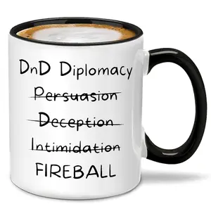 Dnd Skill to Fireball Coffee Mug, Essential Gaming Cup for Rpg Fans, Perfect Gift for Birthdays & Game Nights, Unique Design, Drinkware