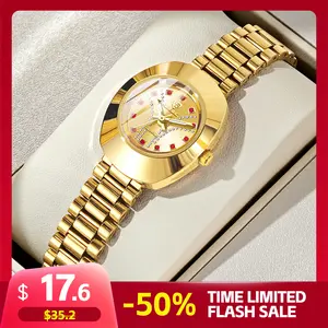 LIEBIG Elegant Women's Watch Gold Glass Mirror Stainless Steel Strap Waterproof Suitable for Daily Wear Men's and Women's Couple Watches New Year's Gift Modern Fashionable Wristwatch 25Mm/35.5Mm