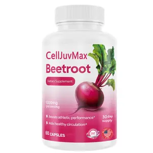 Organic Beetroot Capsules 1300mg  Supports Blood Flow & Heart Health