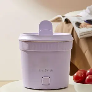Mrs. Smith Multifunctional Electric Cooking Pot, 1 Count 1L Large Capacity Non-stick Pot with Phone Holder, Portable Household Dormitory Hot Pot, Kitchen Appliances, Multifunctional Cooker