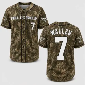 The Problem Tour 2026 Camo Baseball Wallen Jersey - Country Music Fan Merch, Country Music Fan Merch Shirt, Gift for Fans
