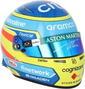 Fernando Alonso Aston Martin Autographed 2025 Bell 1:2 Scale Helmet - Fanatics Authentic Certified
