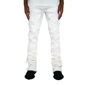 "Cloud White" Super Stacked Denim