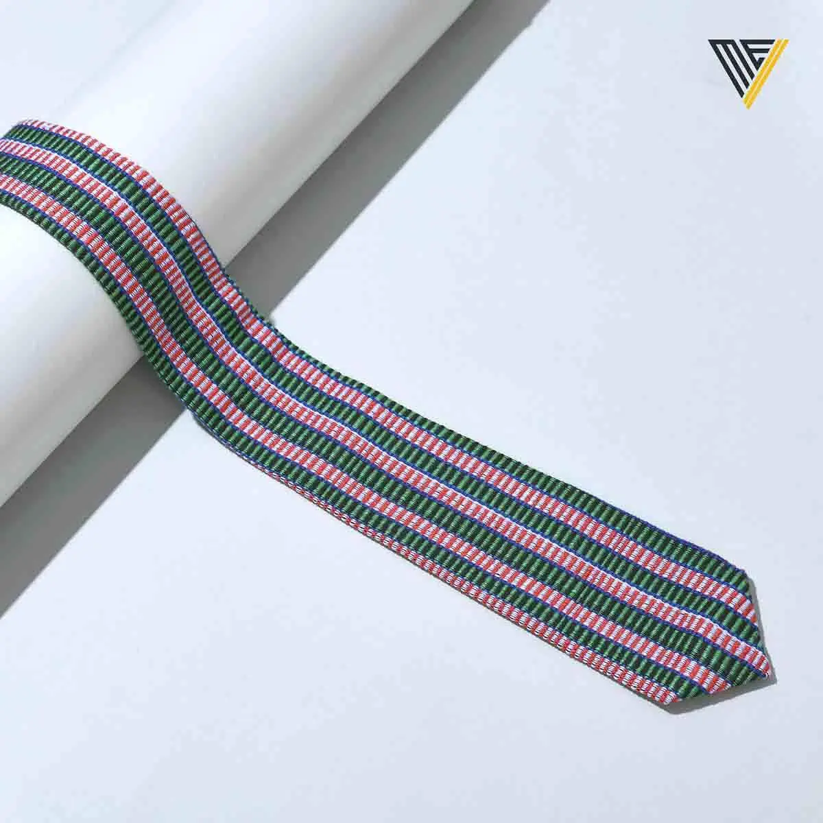 Green, Red, and White Fugu Tie