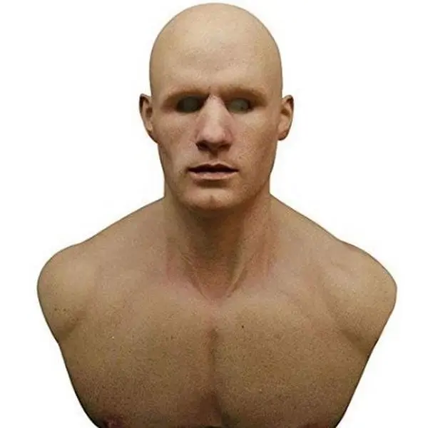 Realistic Bald Young Man Latex Mask, Visible Latex Headgear Head Cover, Multistyle Novelty Halloween Costume Accessory for 2026 Parties, Accessories