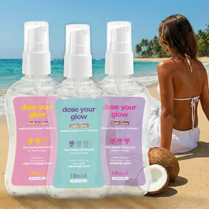 Transparent Gel, Self Tanning Gel, Glow Tanner, Three Color Options, Creates Wheat Skin Tone, No Stripes Quick Darkening, Alcohol-Free, Suitable for All, Sunless Tanning Glow