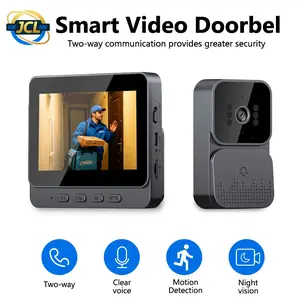4.3 Inch Wireless Video Doorbell Camera with Screen - No WiFi or App Required, Two Way Audio, Rechargeable Battery, Wall Mount Indoor Home Security Camera for Easy Surveillance & Monitoring