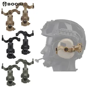 BOOIU Tactical Headset Stand Fast Helmet Rail Mount Adapter, Adjustable Mount Bracket, Multi-Angle Rotating Headphone Holder, Headphone Hanger, Durable & Secure Fit Design