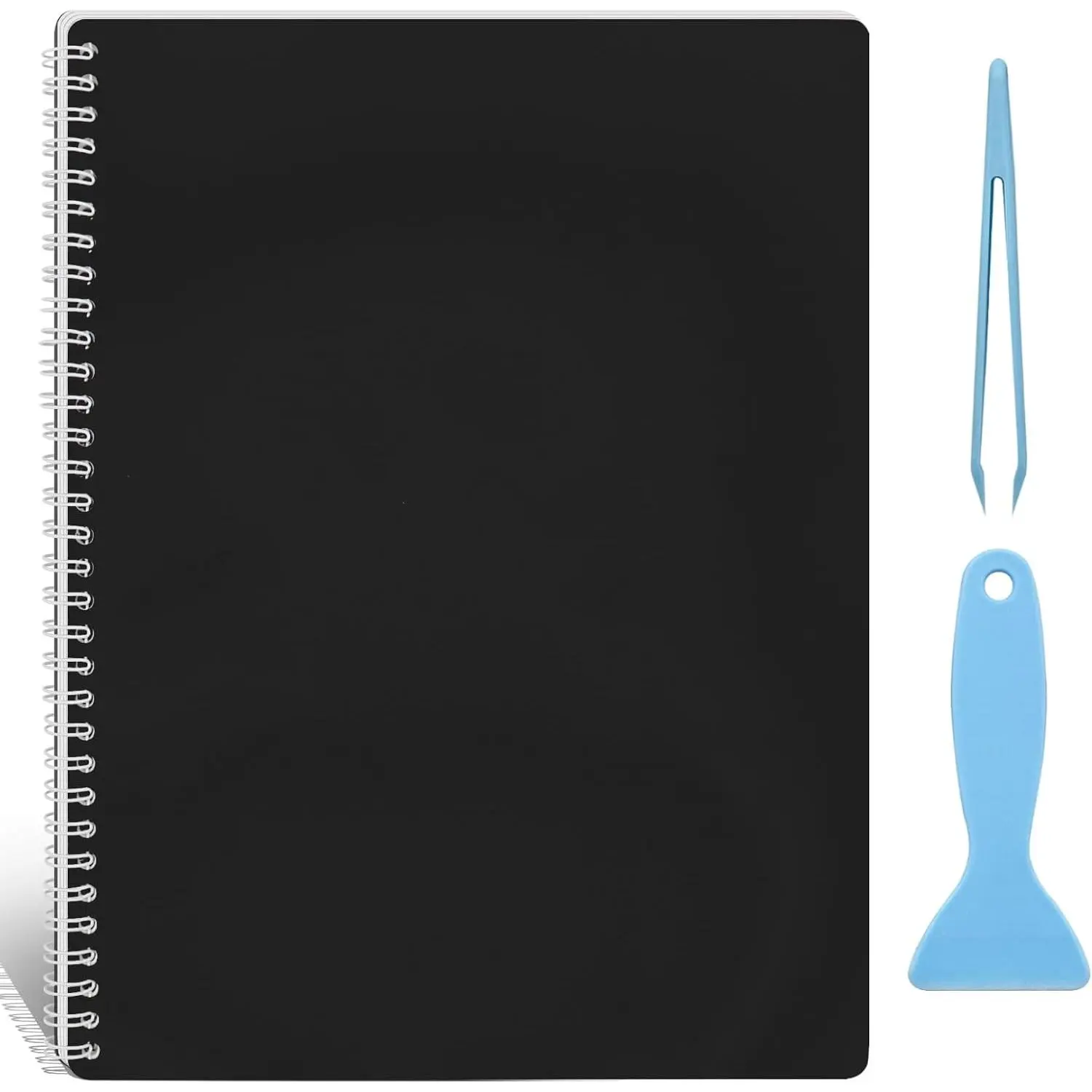 Large  Sticker Book Collecting Album 8.5x11 Inch Sticker Collection Storage Book with 40 Sheets Blank Release Paper, Restickable Stickers Organizer Notebook with Tools (Black)