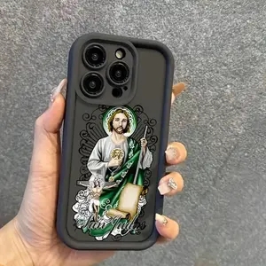 "Seal of St. Jude" pattern, durable and stylish, high-quality protective mobile phone case, suitable for iPhone 17/16/15/14/13/12/11/X/XS series, camera lens protection, shockproof, non-slip, lightweight, TPU material Protector Screen Protector
