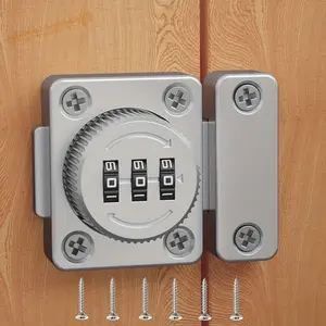 Durable Metal Dial Lock for Glass Doors & Drawers, No-Drill Keyless Entry, Secure Latch, Ideal for Storage Cabinets & File Drawers