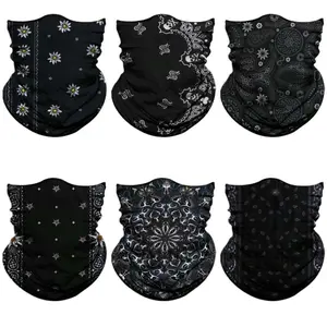 6Pcs Cooling Neck Gaiter Face Mask - UV Protection Seamless Bandana for Men Women Cycling Fishing