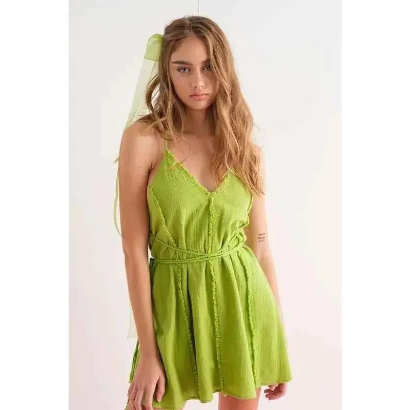 Chloe Backless Twist Self Tie Mini Dress