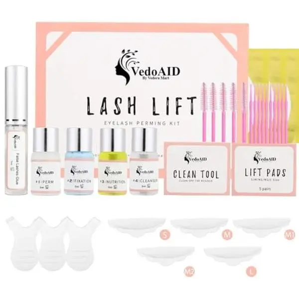 2026 VedoAID New Upgraded EyeLash Lift Kit Eyelash Extension Kit Eyelash Perm Kit, Eyelash Lifting & Eyelash Curling Includes Eye Shields, Pads, Accessories, Easy for Beginner,Achieve Salon-Quality