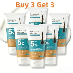 [BUY 3 GET 3 FREE PRODUCT] 5% Minoxidil Anti-Hair Loss Scalp Massage Cream, Unisex Adult Haircare with Keratin & Ginger Blend, Repairs Follicles, Strengthens Roots