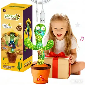 Rechargeable Dancing Talking Cactus Toy,Interactive Toys Dancing Cactus Toy Mimicking Repeating What You Say, Toddler Infant Baby Toys Gifts for 6 7 8 9 10 Month Old Baby Toys for 1 2 3 Year Old Boy Girl Singing