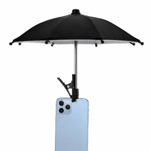 Mini Clip-On Sunshade Umbrella for Phone, Outdoor Gear, Portable Shade for Hiking, Picnics, Festivals, Easy Storage, Secure Fit
