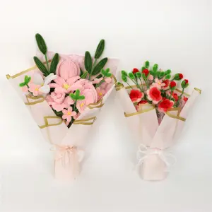 The perfect gift for Mother's Day or Thanksgiving: a bouquet of tulips and carnations crafted from pipe cleaners. Warm, soft, and easy to maintain—an exquisite decoration for your home or garden.