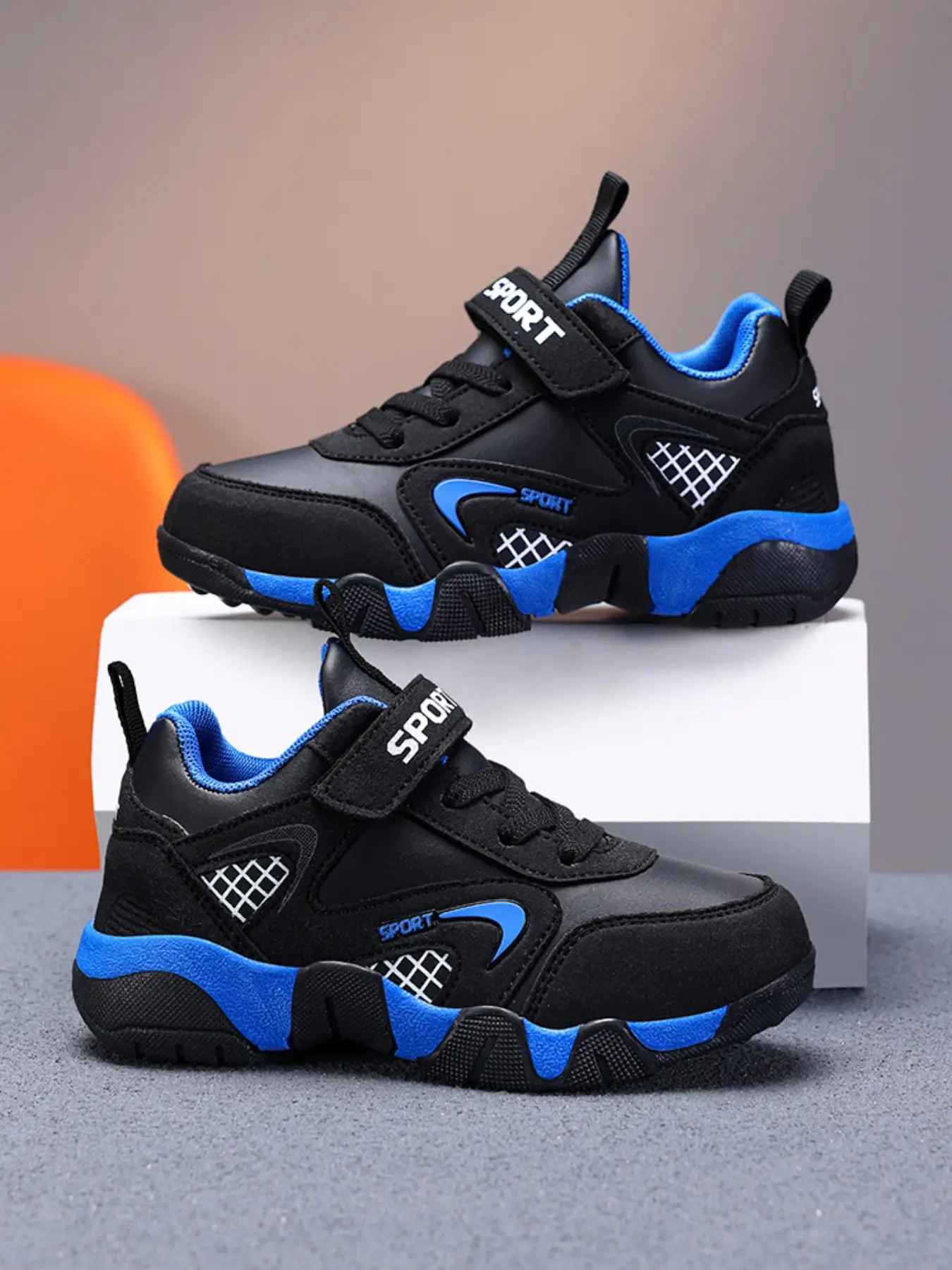 Sporty Shoes, Color Blocked Shoes, Boys Girls Casual Sneakers, Athletic Shoes, Comfortable Walking Running Shoes, Durable Design for Active Kids