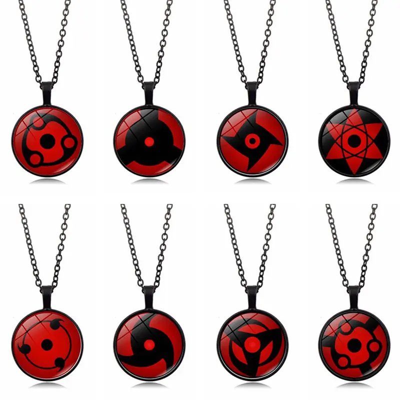 Naruto Sharingan Time Gem Pendant Necklace Unisex Fashion Anime Accessories Sweater Chain Jewelry Wholesale
