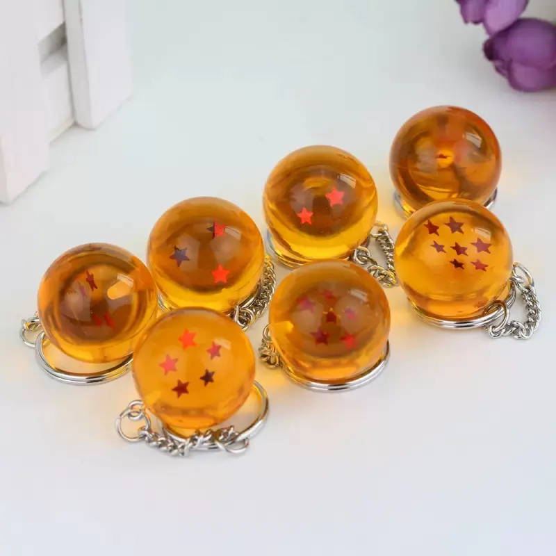 Dragon Motif Keychain, Fantasy Inspired Chain-Attached Anime Pendant with a Simulated Orange Star Ball for Bags and Phones, Dangle Keychains, Chain-Attached Keychains