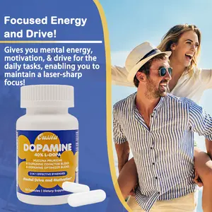 Oussiu Dopamine Supplements for Women & Men 60 Capsules Dietary supplement Contains 200mg Mucuna Pruriens Extract(40% L-DOPA) Easy to swallow
