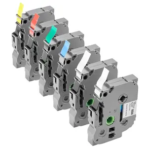 fathersdaygift VEVOR Label Maker Tape, 6 Pack, 0.47 in/ 12 mm Colored Label Maker Refills Compatible for Various Types of Brother P-Touch, Replacement for Letra Tag TZe-131 TZe-231 TZe-431 TZe-531 TZe-631 TZe-731