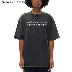 Washed Cotton NICU Nurse T-Shirt – Retro Neonatal Nurse with Daisy Flower