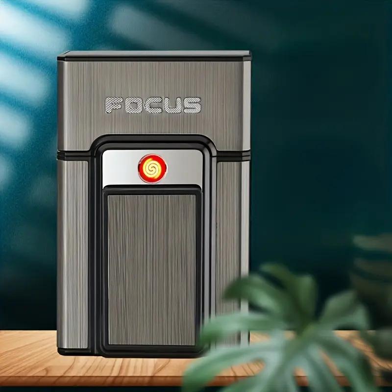 Portable tool with USB storage space - Rechargeable and windproof daily necessities, plastic boys' birthday gift, suitable for both men and women, can hold 20 items.