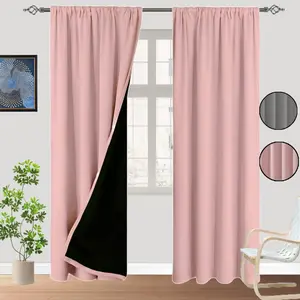 2pcs Full Shade with Rod, Easy Installation, Bedroom Balcony Home Light Thin Curtains, Effective Insulation Noise Reduction, Home Decoration Curtain
