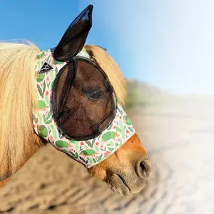 Professional's Choice Comfort-Fit Lycra Fly Mask Armadillos / Pony